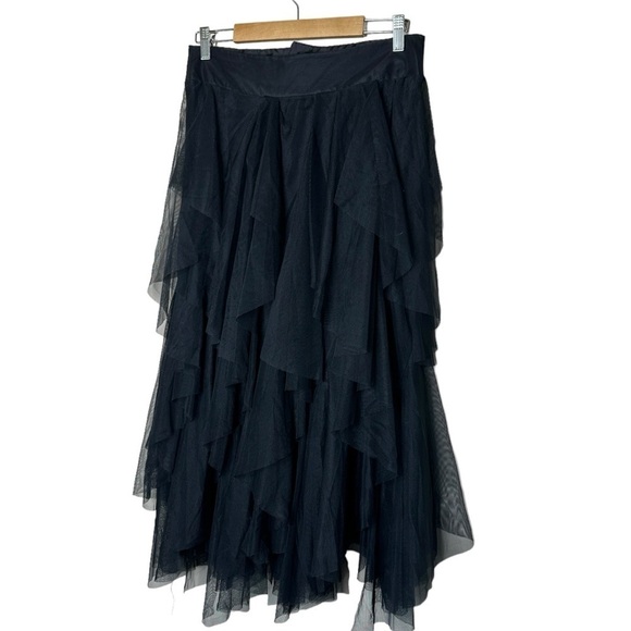Rinascimento Italy Edwardian Steampunk Goth Black Layered Tulle Skirt Size S - Picture 2 of 8